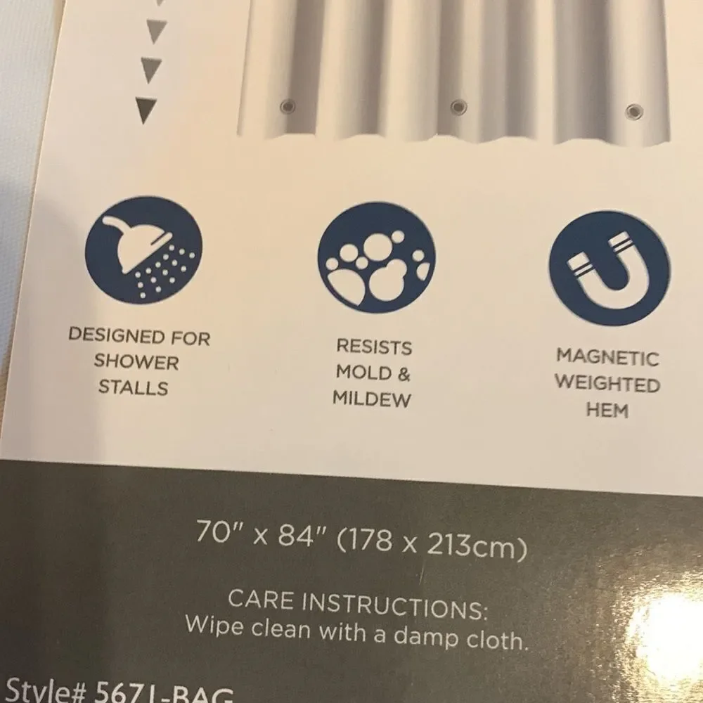 Bath - Bliss shower liner extra long and premium weight NWT